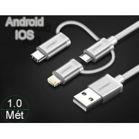 Cáp USB 3 trong 1 (Micro USB, USB type-C,Lightning) 1m UGREEN 30461